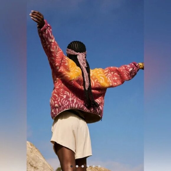 Free People Hit The Slopes Printed Fleece, Like New, Size M - Picture 3 of 8